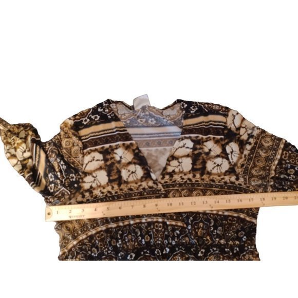 Women's Tailor By‎ B Moss Brown dressy top/blouse no size tag measures M/L - Picture 11 of 16